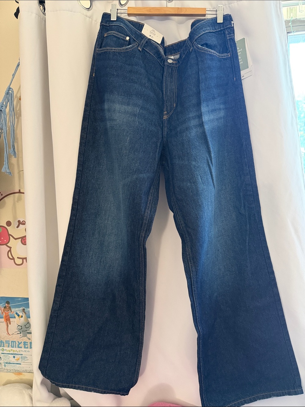 Classic Wide-Leg Women’s Jeans in Dark Blue